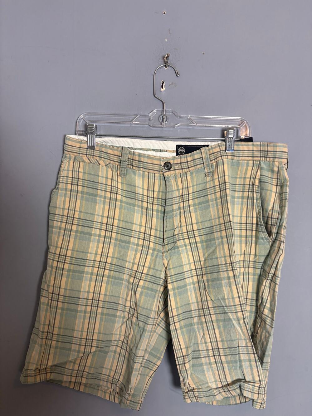 Weatherproof Mens Plaid Cargo Shorts Size 36 Cotton